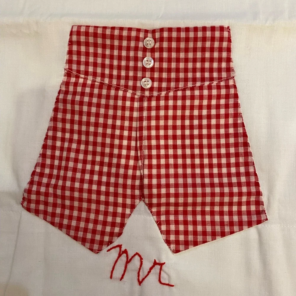 Vintage Mr. and Mrs. Hand Embroidered Pillowcases with Cute Underwear Appliqués